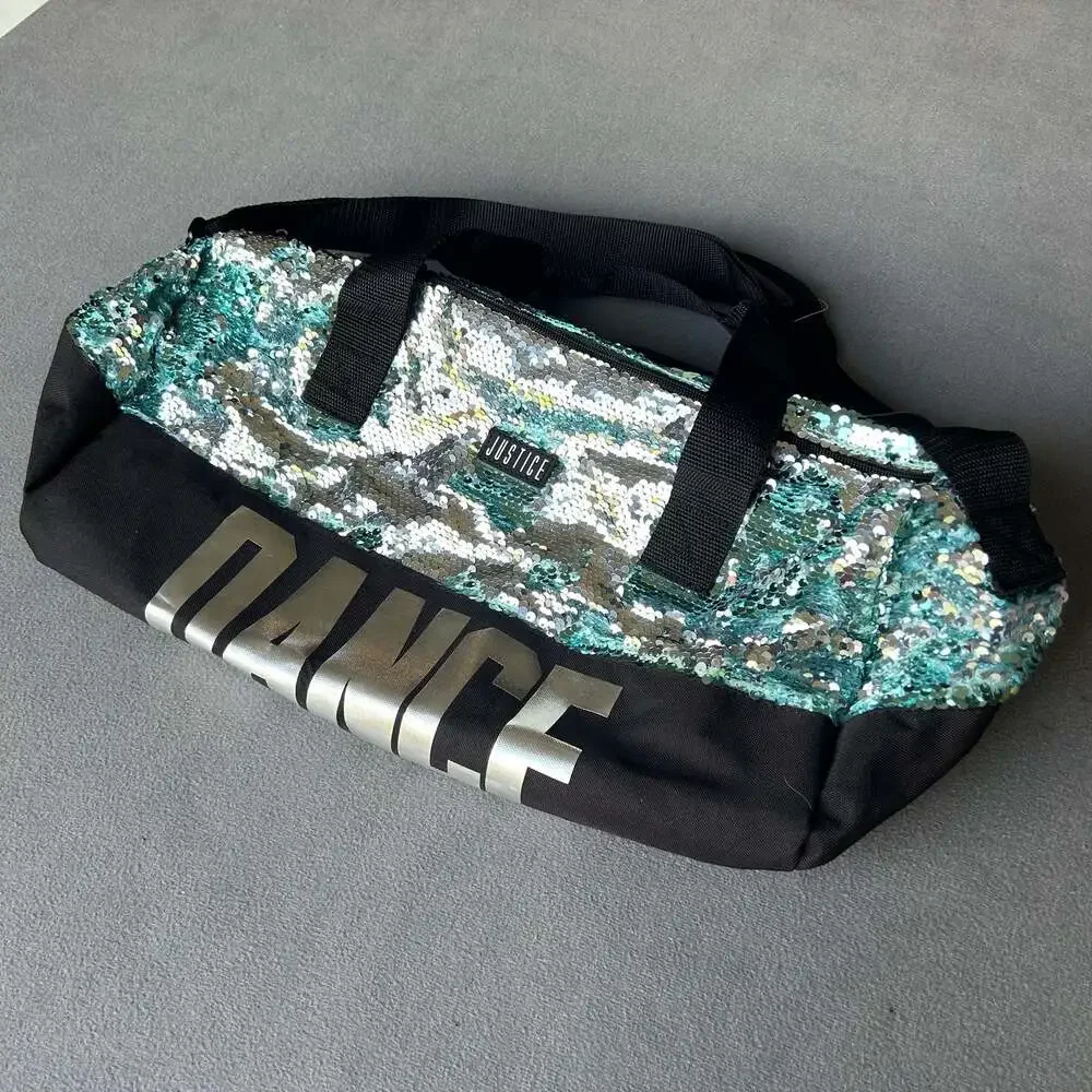 Justice Girls Dance Sequin Duffle Gym Bag Z89